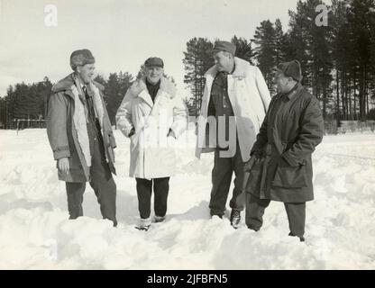 Probe mit beladen Geländewagen 939 an der Army Motor School. Wintertest in Sveg im März 1962. Stockfoto