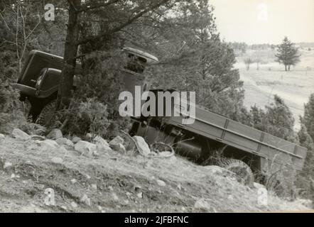 Probe mit beladen Geländewagen 939 an der Army Motor School. Abschlusstest in Strängnäs im April 1962. Stockfoto