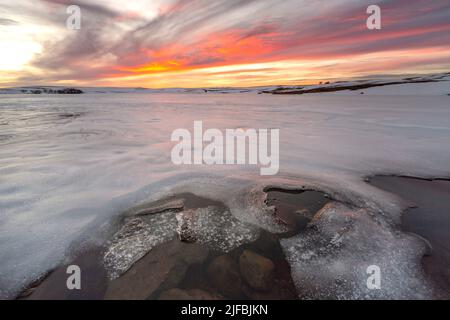 Frankreich, Aveyron, Landschaft des regionalen Naturparks Aubrac, Lac des Moines Stockfoto