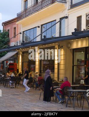 Nordmakedonien, Skopje, Alter Basar, Restaurant, Menschen, Nachtleben, Stockfoto