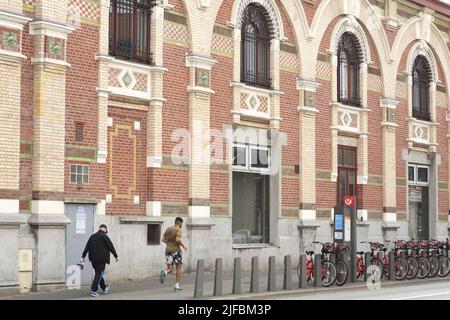 Frankreich, Nord, Roubaix, Pile District, Condition Publique (Kulturort) in einem ehemaligen Lagerhaus (1902) für die Verpackung von textilen Materialien von Albert Bouvy errichtet und 2003 von Patrick Bouchain rehabilitiert Stockfoto