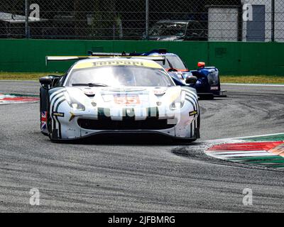 Ausdauer - ELMS Test Monza 2022 - 01.07.2022 55 SPIRIT OF RACE CHE G Ferrari F488 GTE EVO Duncan Cameron (GBR) B Matthew Griffin (IRL) G David Perel (ZAF) S. Stockfoto