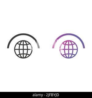 Globus. Website-Symbol, in durchgehenden und Verlaufsfarben Stock Vektor