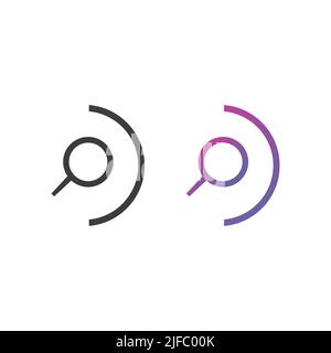 Schaltfläche „Suchen“ in Vollton- und Verlaufsfarbe Stock Vektor