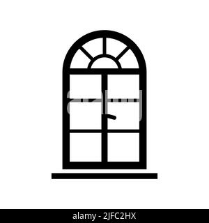 Windows-Symbol, Glyphen-Stil. Runde Fensterrahmen Stock Vektor