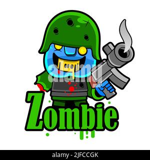 Vektor-Illustration von halloween Zombies. Vektor-Illustration von halloween Zombies. Blaue Zombies. Bereit für die Party. 31. Oktober. Halloween Stock Vektor