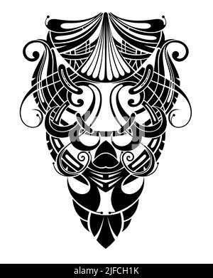 Tattoo Vektor Clip Art. Zeichnung auf dem Körper. Kunst, Elemen Stock Vektor