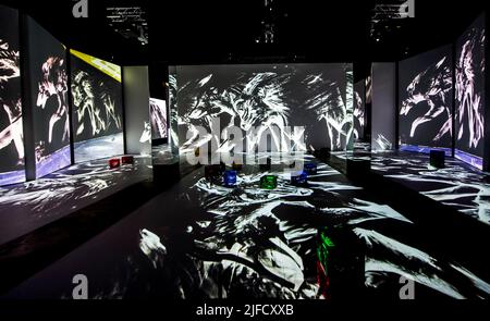 Los Angeles, Kalifornien, USA. 01.. Juli 2022. Das von DER LUME Los Angeles präsentierte Street ART ALIVE Immersive Experience zeigt die Kunst von mehr als 200 Street Artists aus aller Welt.(Bildquelle: © Brian Cahn/ZUMA Press Wire) Bildquelle: ZUMA Press, Inc./Alamy Live News Stockfoto