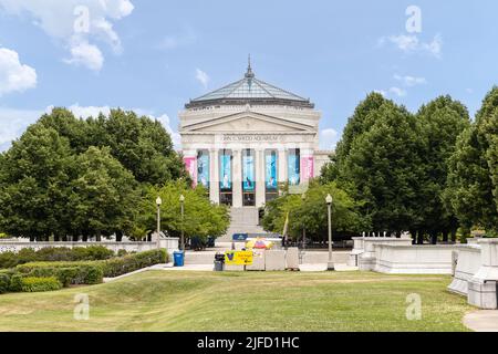 Das Shedd Aquarium befindet sich auf dem Museum Campus in der Innenstadt von Chicago und neben dem Lake Michigan. Stockfoto