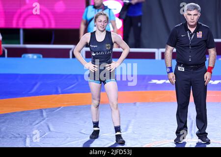 Rom, Italien. 01.. Juli 2022. Amory Olivia Andrich (GER) WW 53kg during 2022 U20 European Championships, Wrestling in Rome, Italy, July 01 2022 Quelle: Independent Photo Agency/Alamy Live News Stockfoto