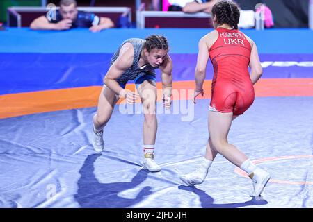 PalaPellicone, Rom, Italien, 01. Juli 2022, Aurora Russo (ITA) WW 57kg während der Europameisterschaft 2022 U20 - Ringer Stockfoto