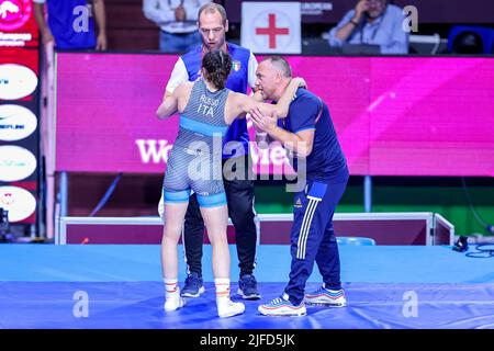 PalaPellicone, Rom, Italien, 01. Juli 2022, Aurora Russo (ITA) WW 57kg während der Europameisterschaft 2022 U20 - Ringer Stockfoto