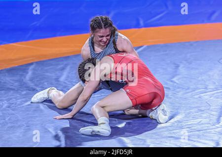 PalaPellicone, Rom, Italien, 01. Juli 2022, Aurora Russo (ITA) WW 57kg während der Europameisterschaft 2022 U20 - Ringer Stockfoto