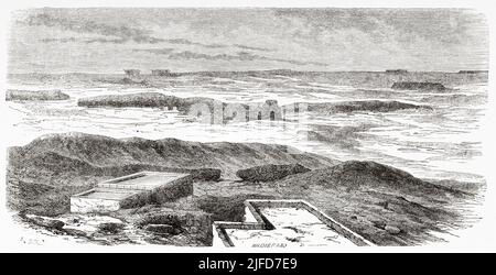 Babylon Ruinen, Irak. Reise nach Babylon von Guillaume Lejean 1866 von Le Tour du Monde 1867 Stockfoto