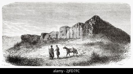 Ctesiphon alte Ansicht, Irak. Reise nach Babylon von Guillaume Lejean 1866 von Le Tour du Monde 1867 Stockfoto