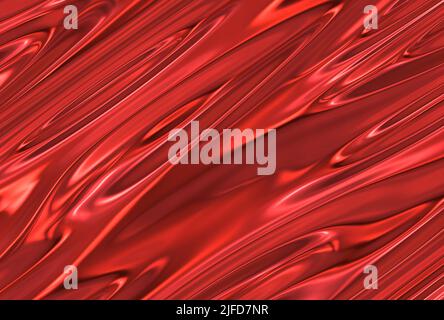 Roter glänzender Satin-Hintergrund Stockfoto