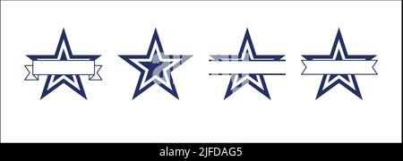 Dallas Star. Sternensymbole. Vektorsymbole Stern auf weißem Hintergrund isoliert. Designvorlage. Stock Vektor