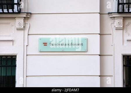 Bundeskanzleramt in Wien, Amtssitz des österreichischen Bundeskanzlers - Bundeskanzleramt in Wien, Amtssitz des Österreichischen Bundeskanzlers Stockfoto