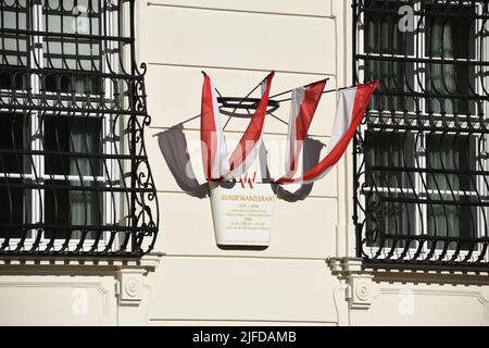 Bundeskanzleramt in Wien, Amtssitz des österreichischen Bundeskanzlers - Bundeskanzleramt in Wien, Amtssitz des Österreichischen Bundeskanzlers Stockfoto