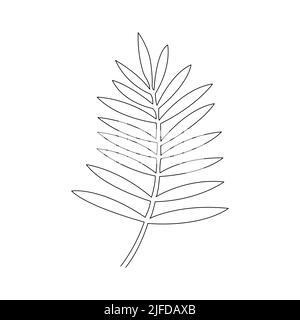 Vektorblatt für eine Linie. Minimal Art. Stock Vektor