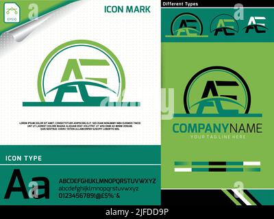 Premium-Vektor mit dem Buchstaben ae-Logo Stock Vektor