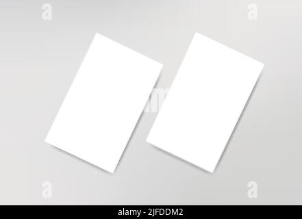 White Blank Poster Visitenkarte Isolierte Mockup Vorlage Branding Flyer Einladung Corporate Banner Realistische Schatten Illustration Office-Präsentation Stock Vektor