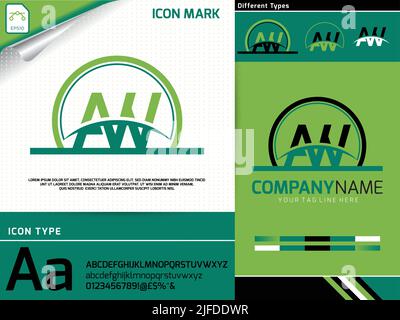 Premium-Vektor mit AW-Logo Stock Vektor