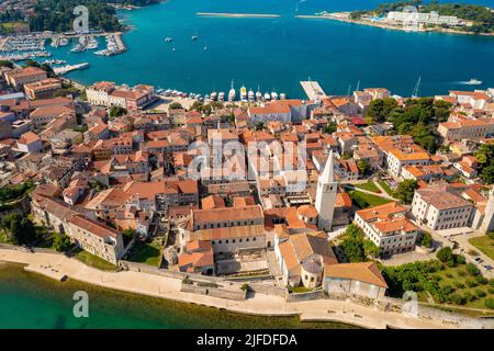 Luftaufnahme der Stadt Porec, Istra, Kroatien Stockfoto