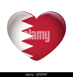 Symbol für die Flagge von Bahrain auf weißem Hintergrund isoliert. Flagge von Bahrain. Flaggensymbol glänzend. Stock Vektor