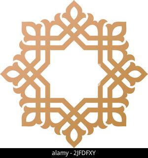 Islamische architektonische geometrische Ornamentmuster und Dekoration und einfaches Mandala. Inspiriert von persischer, marokkanischer und türkischer traditioneller Kunst Stock Vektor