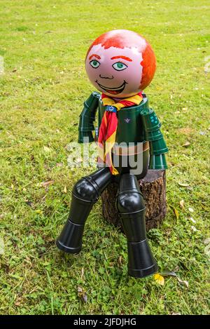 1. Castlebergh Scout's Flowerpot Beitrag zum Settle Flowerpot Festival 2022. Scouting in Settle findet in der Bohrhalle in der Castlebergh Lane statt. Stockfoto