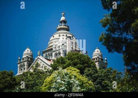 Ansicht des Heiligtums Santa Luzia in Viana do Castelo, Portugal. Stockfoto