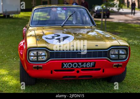 Alan Mann Racing Team - 1968 Ford Escort ‘XOO 346F’ auf dem Juni Scramble im Bicester Heritage Center am 19.. Juni 2022 ausgestellt Stockfoto