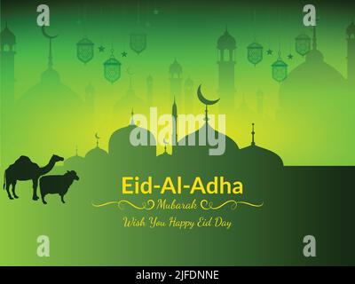 Eid Al Adha Mubarak, Eid Al Adha Hintergrund Stock Vektor