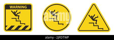 Achtung: Schrittsymbol auf weißem Hintergrund isolieren, Vektorgrafik EPS.10 Stock Vektor