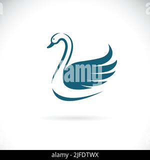 Vektor des Schwanendesigns auf weißem Hintergrund. Leicht editierbare Vektorgrafik mit Ebenen. Wilde Tiere. Stock Vektor