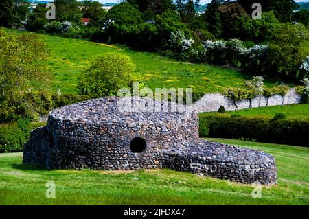 Portalgrab in Newgrange oder Brú na Bóinne Complex im Boyne Valley in Irland. Stockfoto