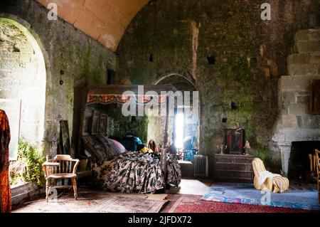 Oranmore Castle, ein 800 Jahre altes Nationaldenkmal an einer Mündung in der Galway Bay in Oranmore, Irland. Stockfoto
