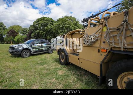Der thematische Fancark der Streitkräfte ist mit Aktivitäten für alle Fans ausgelegt, die am heutigen Spiel im MKM-Stadion (Hull for Heroes) teilnehmen. Stockfoto
