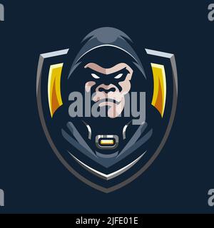 MASKOTTCHEN-LOGO DES AFFEN-ASSISTENTEN Stock Vektor