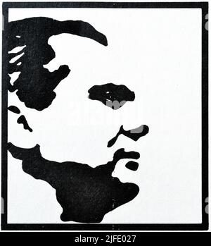 Illustration des Porträts des jugoslawischen Präsidenten Josip Broz Tito Stockfoto