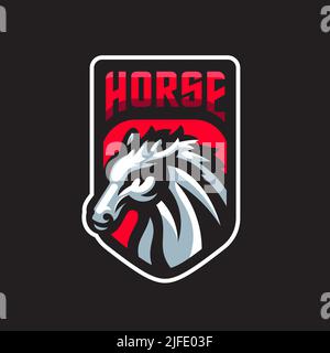 MASKOTTCHEN-LOGO DES PFERDES Stock Vektor