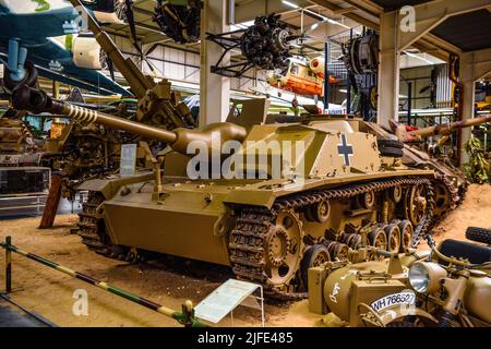SINSHEIM, DEUTSCHLAND - MAI 2022: Militärsand Sturmschutz StuG III 3 Sturmgewehr WW2 3. reich nazi-Deutschland Stockfoto