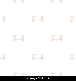 Fenster graviert nahtlose Muster. Handgezeichnetes Glasfenster im Retro-Stil. Skizzenstruktur für Stoff, Tapete, Textil, Druck, Titel, Verpackung pa Stock Vektor
