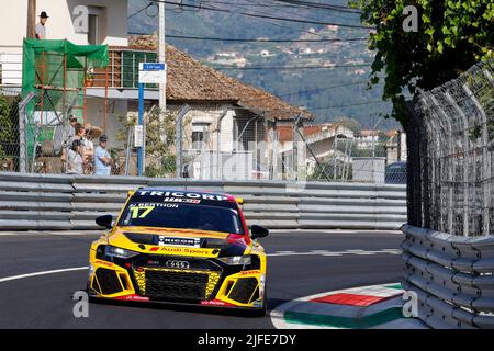 17 BERTHON Nathanael (FRA), Comtoyou DHL Team Audi Sport, Audi RS 3 LMS, Aktion beim WTCR - Race of Portugal 2022, 5. Runde des FIA World Touring Car Cup 2022, auf dem Circuit Internacional de Vila Real vom 1. Bis 3. Juli in Vila Real, Portugal - Foto Frédéric Le Floch / DPPI Stockfoto