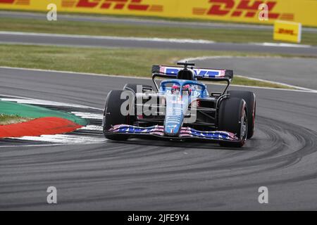 Silverstone, Großbritannien. 02.. Juli 2022. 14 ALONSO Fernando (SPA), Alpine F1 Team A522, Aktion während der Formel 1 Lenovo British Grand Prix 2022, 10. Runde der FIA Formel 1 Weltmeisterschaft 2022, auf dem Silverstone Circuit, vom 1. Bis 3. Juli 2022 in Silverstone, Großbritannien - Foto: Xavi Bonilla / Dppi/DPPI/LiveMedia Kredit: Independent Photo Agency/Alamy Live News Stockfoto