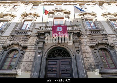 Eine Aufnahme des Palastes der Elefanten (Palazzo degli Elefanti) in Catania, Sizilien, Italien Stockfoto
