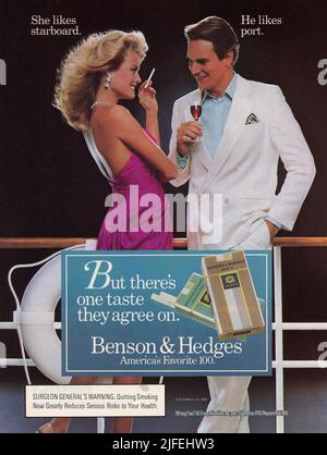 Werbespot der Ausgabe des „Playboy“-Magazins vom Oktober 1986, USA Stockfoto