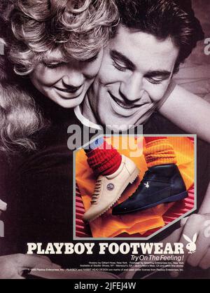 Werbespot der Ausgabe des „Playboy“-Magazins vom Oktober 1986, USA Stockfoto