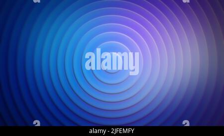 Abstrakter blauer Hintergrund mit Kreisen. Runder Hintergrund. Runde 3D Abbildung, Kreis 3D Rendering. Stockfoto